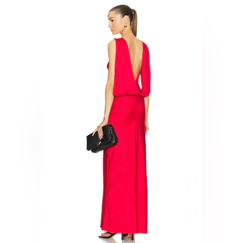L'Academie Vibrant Red Wedding Guest Dress